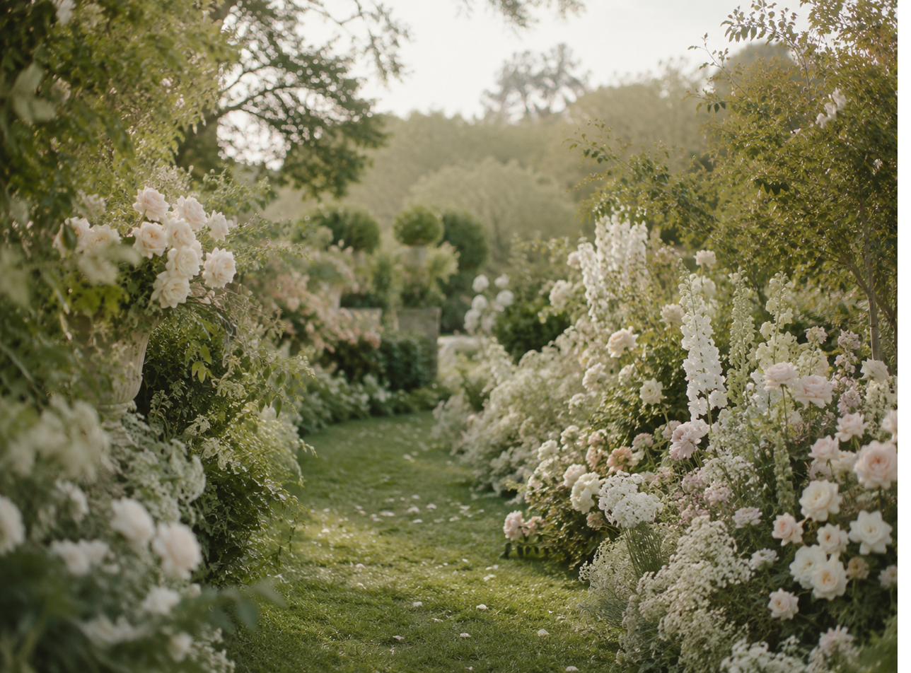 White wedding florals